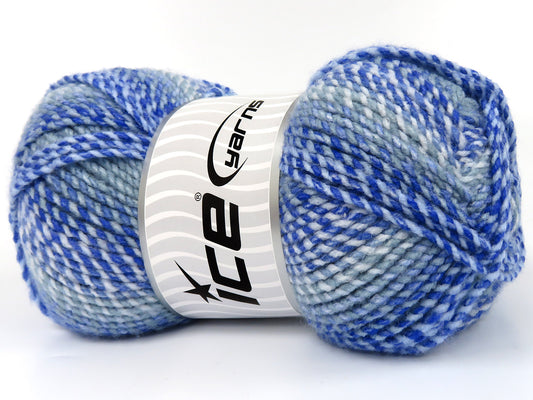 Lot of 2 x 200gr Skeins Ice Yarns MOSAIC Hand Knitting Yarn Blue Shades