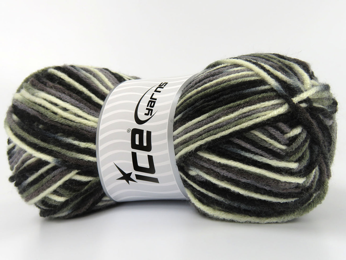 Lot of 4 x 100gr Skeins Ice Yarns PARTY Yarn Black Grey Khaki Camel Cream Brown