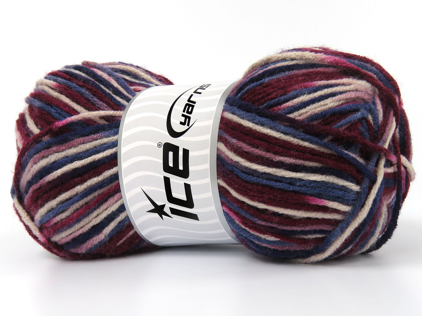 Lot of 4 x 100gr Skeins Ice Yarns PARTY Yarn Burgundy Shades Blue Shades Pink Cream