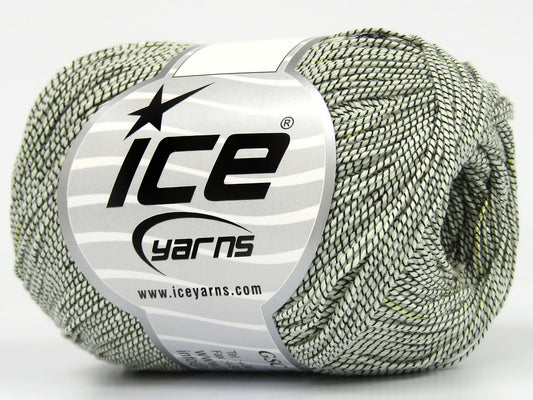 Lot of 6 Skeins Ice Yarns COTTON GLITZ (82% Cotton) Hand Knitting Yarn Ecru