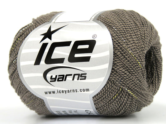 Lot of 6 Skeins Ice Yarns COTTON GLITZ (82% Cotton) Hand Knitting Yarn Camel