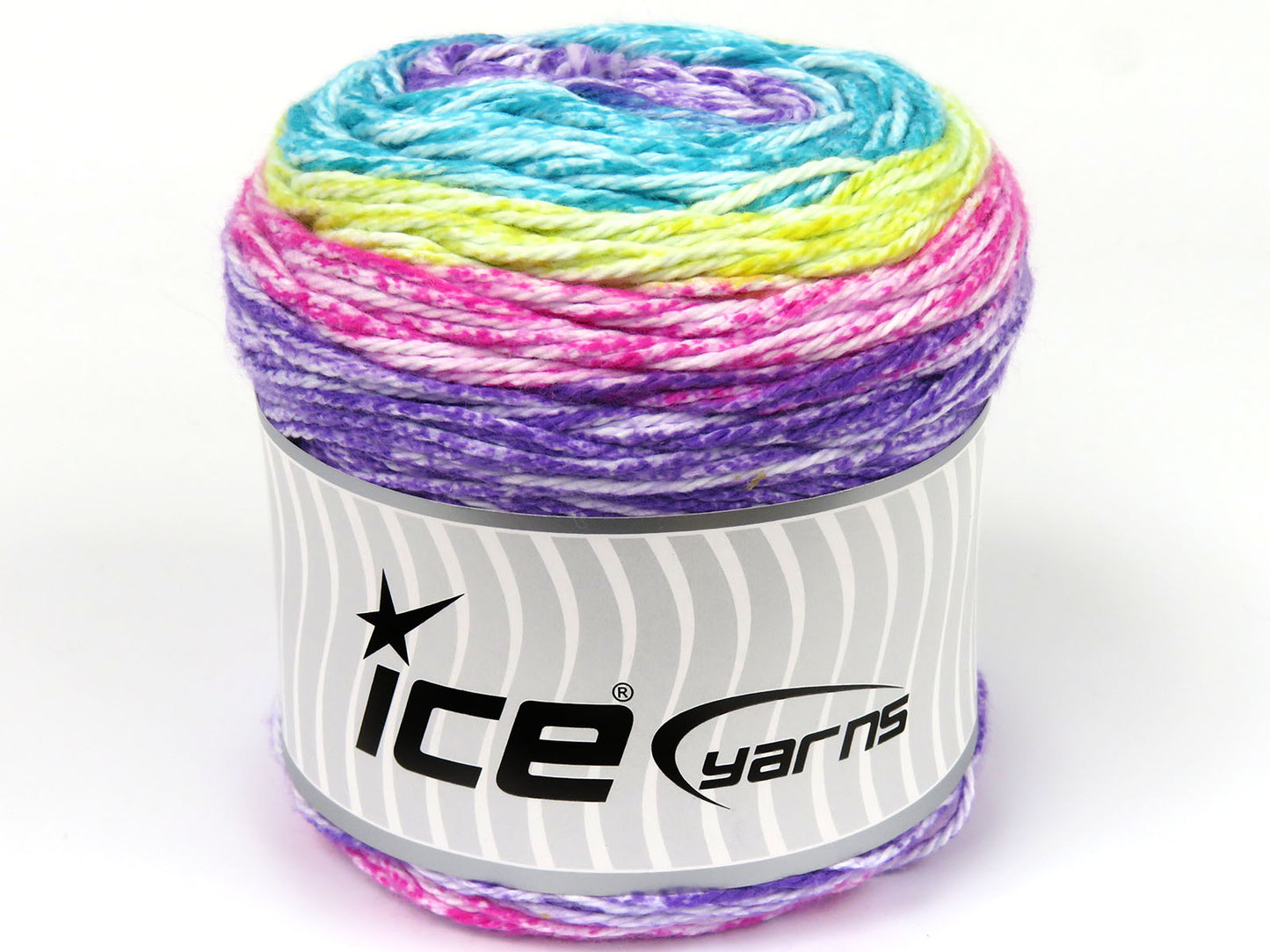 Lot of 3 x 100gr Skeins Ice Yarns CAKES COTTON ROYAL (100% Cotton) Yarn White Lilac Pink Turquoise Yellow