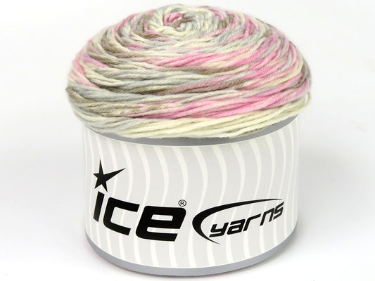 Lot of 2 x 140gr Skeins Ice Yarns CAKES ANTIPILLING SPRAY Yarn Camel Cream Pink Light Blue
