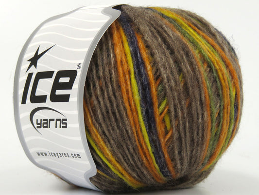 Lot of 8 Skeins Ice Yarns LEONARDO COLOR (66% Merino Wool 34% Organic Cotton) Yarn Gold Green Yellow Navy Brown