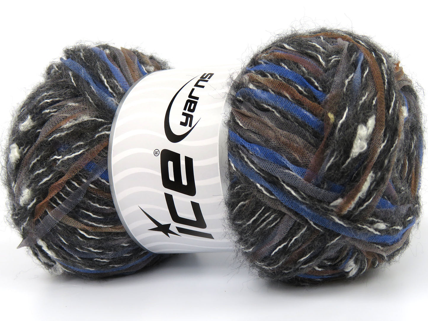 Lot of 4 x 100gr Skeins Ice Yarns FERNANDO Yarn Black Grey White Brown Blue