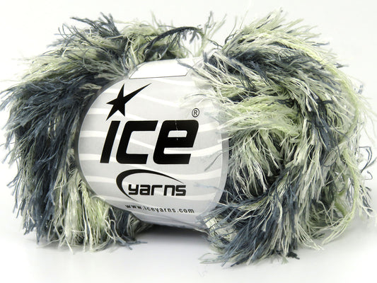 Lot of 8 Skeins Ice Yarns EYELASH RAINBOW 50GR Yarn Grey Shades Jeans Blue Cream