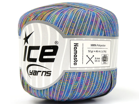 Lot of 6 Skeins Ice Yarns NAMASTE Hand Knitting Yarn Rainbow