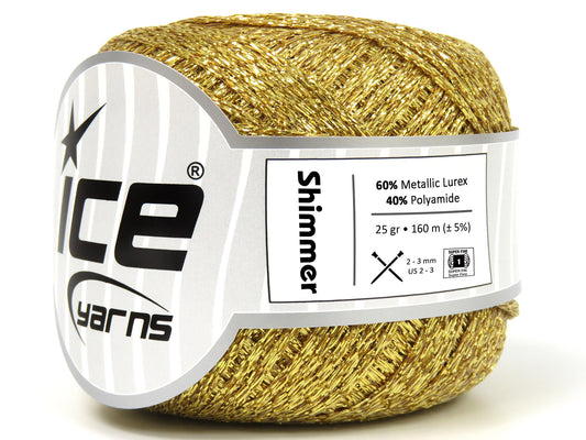 Lot of 6 Skeins Ice Yarns SHIMMER Hand Knitting Yarn Gold