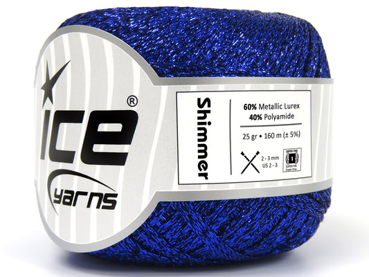 Lot of 6 Skeins Ice Yarns SHIMMER Hand Knitting Yarn Saxe Blue
