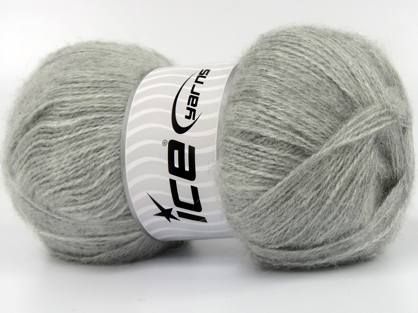 Lot of 4 x 100gr Skeins Ice Yarns MOHAIR PASTEL (10% Mohair 15% Wool) Yarn Light Grey Melange