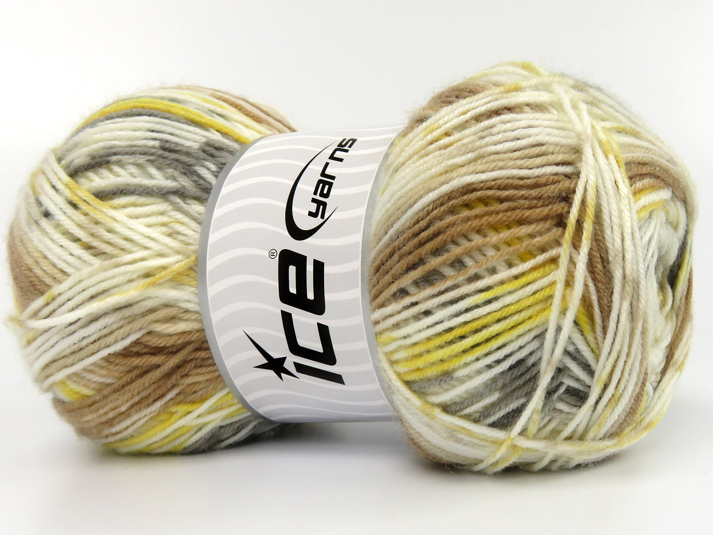 Lot of 3 x 110gr Skeins Ice Yarns CASTLEHILL Yarn Camel Grey Yellow White