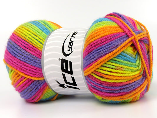 Lot of 4 x 90gr Skeins Ice Yarns MARKRIDGE Hand Knitting Yarn Rainbow