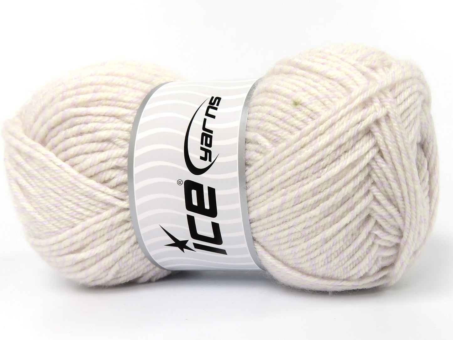 Lot of 4 x 100gr Skeins Ice Yarns IVAWOOD Hand Knitting Yarn Light Lilac Ecru