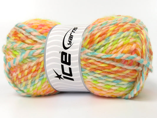Lot of 4 x 100gr Skeins Ice Yarns CAUSTON Yarn Salmon Shades Turquoise Green