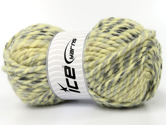 Lot of 3 x 140gr Skeins Ice Yarns ELIN (5% Wool) Yarn Cream Grey Shades