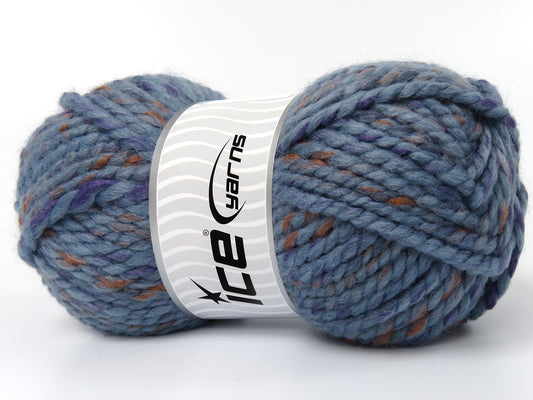 Lot of 3 x 140gr Skeins Ice Yarns CHARLEE (5% Wool) Yarn Blue Purple Gold