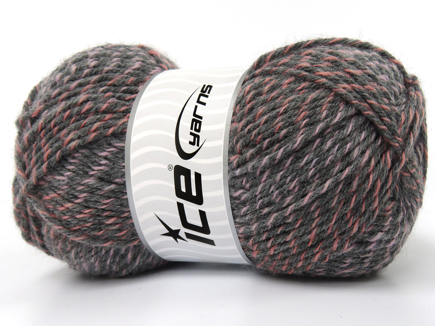 Lot of 4 x 100gr Skeins Ice Yarns WESLEY (25% Wool) Yarn Grey Salmon Pink