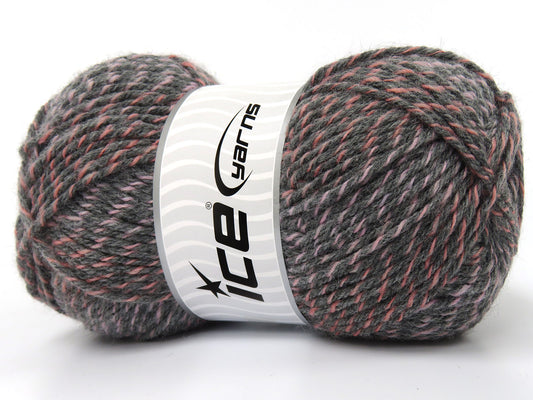 Lot of 4 x 100gr Skeins Ice Yarns WESLEY (25% Wool) Yarn Grey Salmon Pink