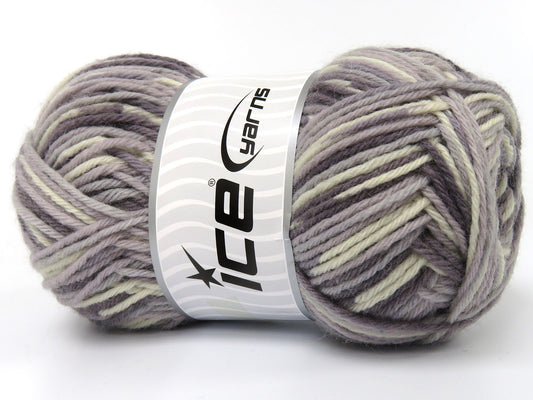 Lot of 4 x 100gr Skeins Ice Yarns MANNING SOCK (75% Superwash Wool) Yarn Grey Shades Cream