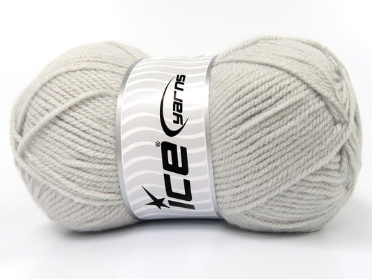 Lot of 4 x 100gr Skeins Ice Yarns Worsted FAVORITE Yarn Light Grey