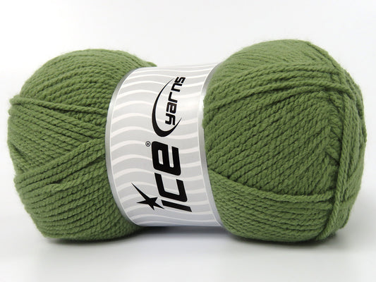 Lot of 4 x 100gr Skeins Ice Yarns Worsted FAVORITE Yarn Military Green