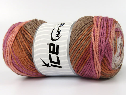 Lot of 4 x 100gr Skeins Ice Yarns FAVORITE MAGIC Yarn Brown Light Grey Salmon Orchid