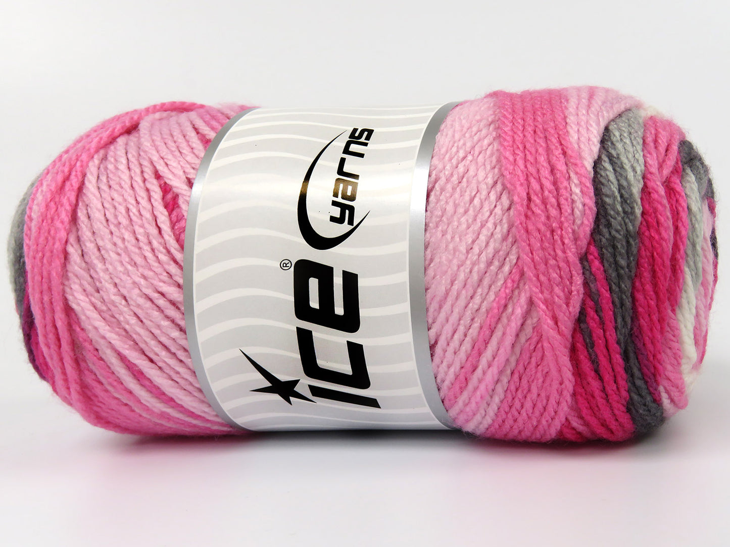 Lot of 4 x 100gr Skeins Ice Yarns FAVORITE MAGIC Yarn Pink Shades Grey Shades White