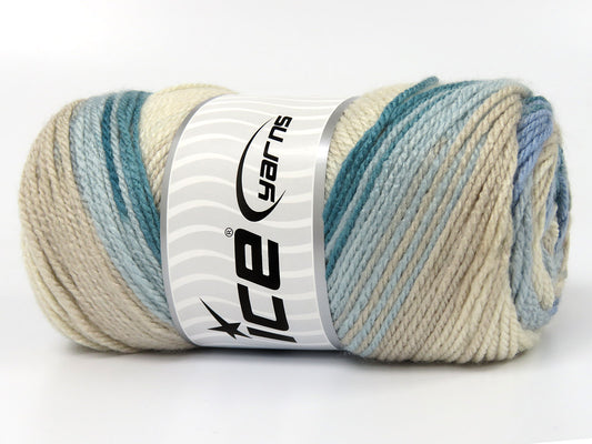 Lot of 4 x 100gr Skeins Ice Yarns FAVORITE MAGIC Yarn Turquoise Shades Cream Shades