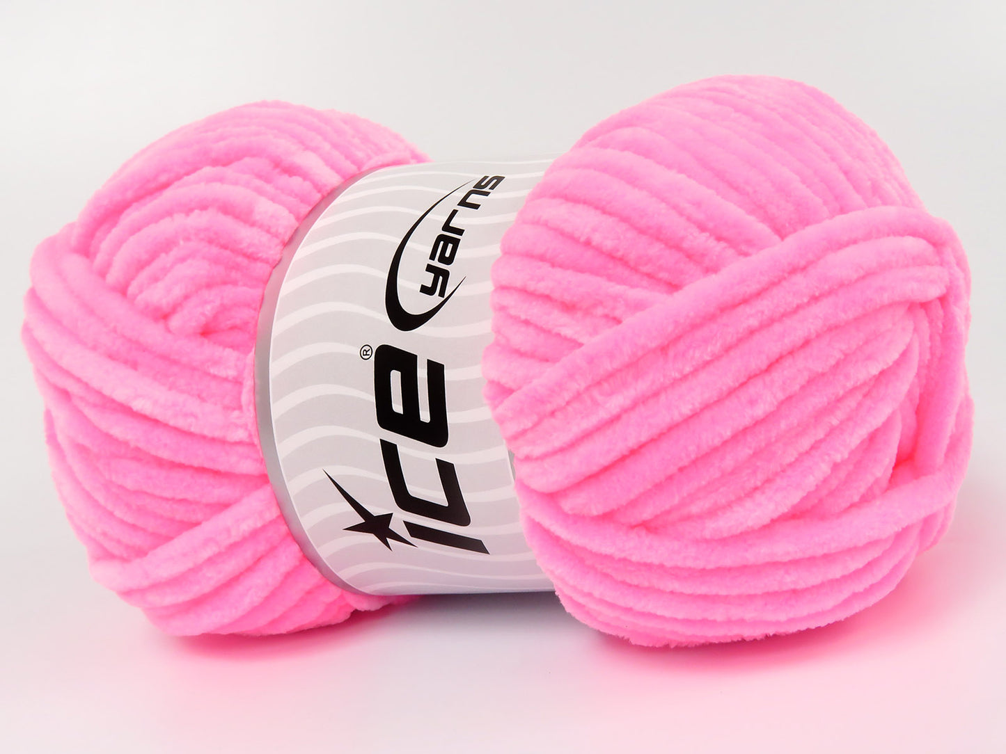 Lot of 4 x 100gr Skeins Ice Yarns VELVET BABY (100% MicroFiber) Yarn Neon Pink