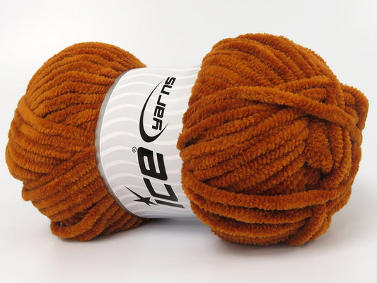 Lot of 4 x 100gr Skeins Ice Yarns CHENILLE BABY (100% MicroFiber) Yarn Copper