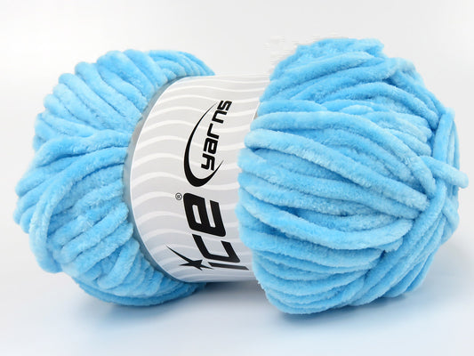 Lot of 4 x 100gr Skeins Ice Yarns CHENILLE BABY (100% MicroFiber) Yarn Light Turquoise