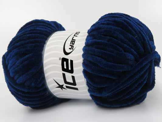 Lot of 4 x 100gr Skeins Ice Yarns CHENILLE BABY (100% MicroFiber) Yarn Navy