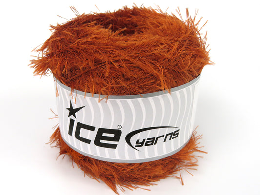Lot of 2 x 200gr Skeins Ice Yarns CAKES EYELASH Hand Knitting Yarn Copper