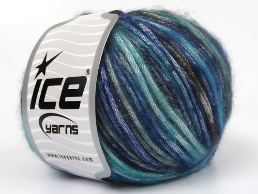 Lot of 8 Skeins Ice Yarns PICASSO Yarn Blue Turquoise Shades Black