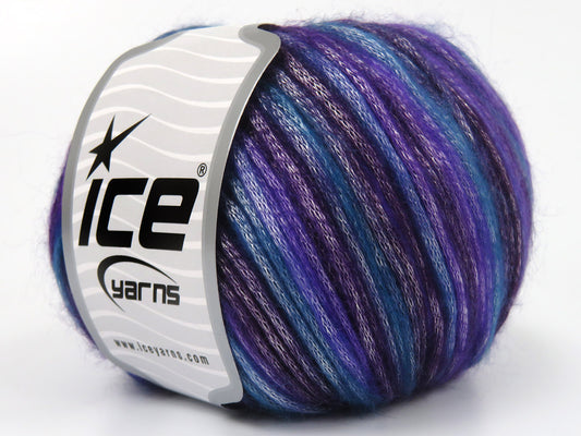 Lot of 8 Skeins Ice Yarns PICASSO Yarn Purple Shades Turquoise Shades