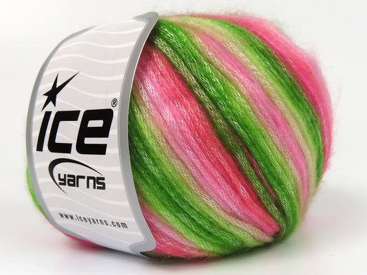 Lot of 8 Skeins Ice Yarns PICASSO Hand Knitting Yarn Pink Shades Green Shades
