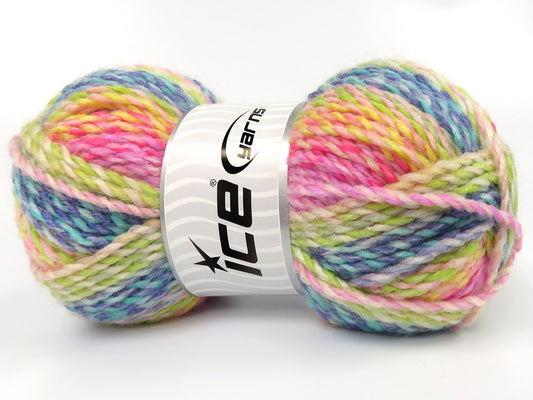 Lot of 4 x 100gr Skeins Ice Yarns JASPER Yarn Lilac Pink Yellow Blue Green Salmon