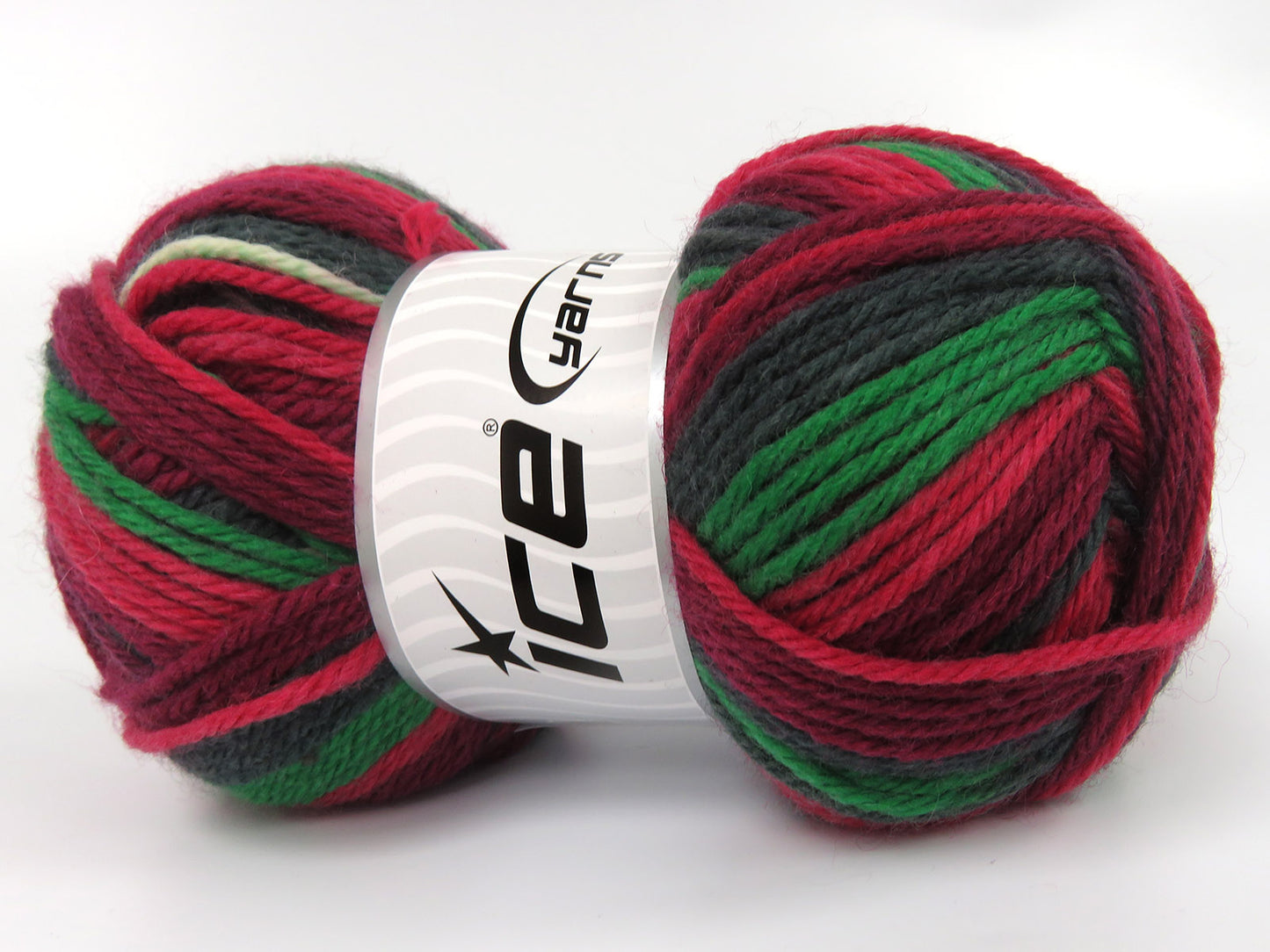 Lot of 3 x 135gr Skeins Ice Yarns ROBBS SOCK (75% Superwash Wool) Yarn Green Shades Burgundy Shades