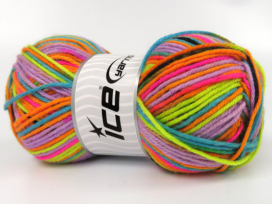 Lot of 4 x 100gr Skeins Ice Yarns DARWIN Hand Knitting Yarn Multicolor