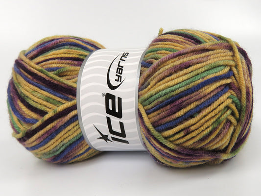 Lot of 3 x 120gr Skeins Ice Yarns BLYTHEWOOD Yarn Green Milky Brown Purple Blue