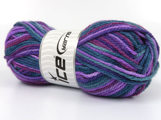 Lot of 4 x 100gr Skeins Ice Yarns JUBILEE Yarn Purple Shades Green Shades