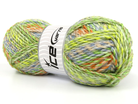 Lot of 3 x 105gr Skeins Ice Yarns HAMMOCK Yarn Green Shades Orange Blue