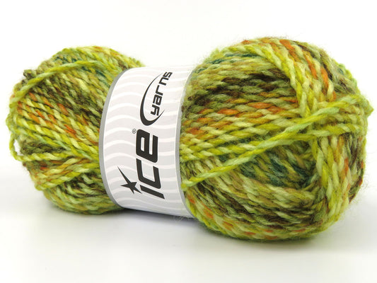 Lot of 4 x 95gr Skeins Ice Yarns NEAPY Yarn Green Shades Brown Orange