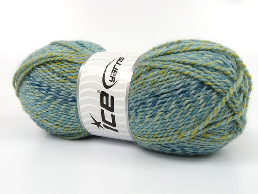Lot of 4 x 100gr Skeins Ice Yarns PHEIL Yarn Turquoise Shades Gold