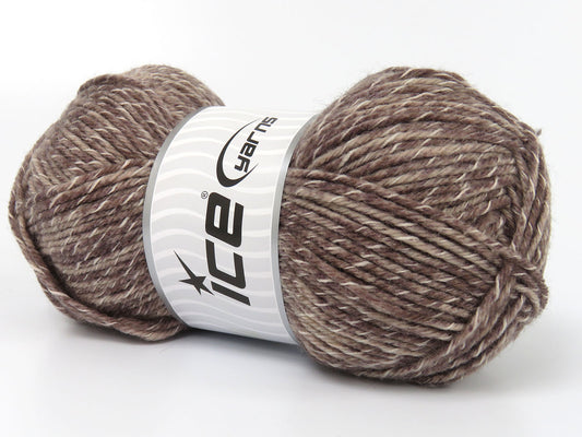 Lot of 4 x 100gr Skeins Ice Yarns LOWNDESVILLE Hand Knitting Yarn Brown Shades