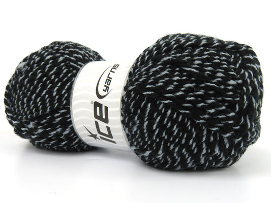 Lot of 3 x 135gr Skeins Ice Yarns CASEY FLAMME Yarn Black Light Blue