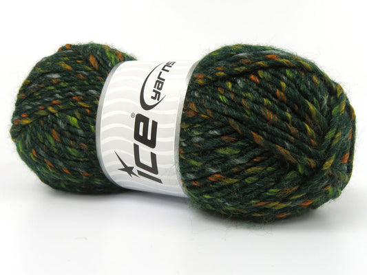 Lot of 4 x 100gr Skeins Ice Yarns KEMPTON (25% Wool) Yarn Green Shades Gold