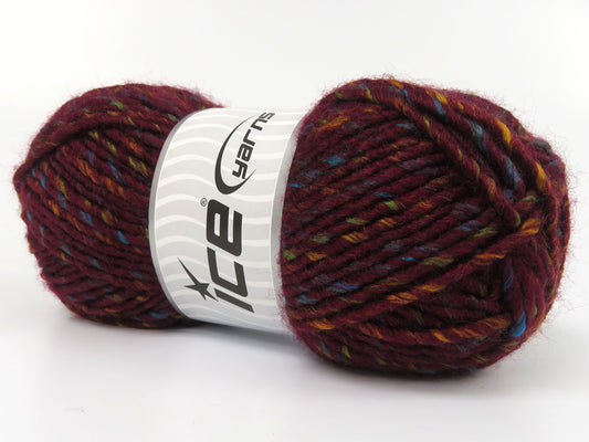 Lot of 4 x 100gr Skeins Ice Yarns KEMPTON (25% Wool) Yarn Burgundy Gold Turquoise