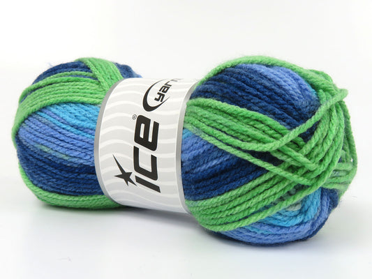 Lot of 4 x 100gr Skeins Ice Yarns ARROYO Yarn Green Shades Blue Shades