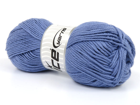Lot of 3 x 130gr Skeins Ice Yarns ALMANZA (100% Cotton) Yarn Light Blue